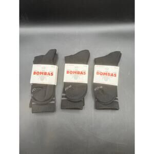 New Set of 3 Packs of Bombas Unisex Crew Socks-Black & Gray – Medium